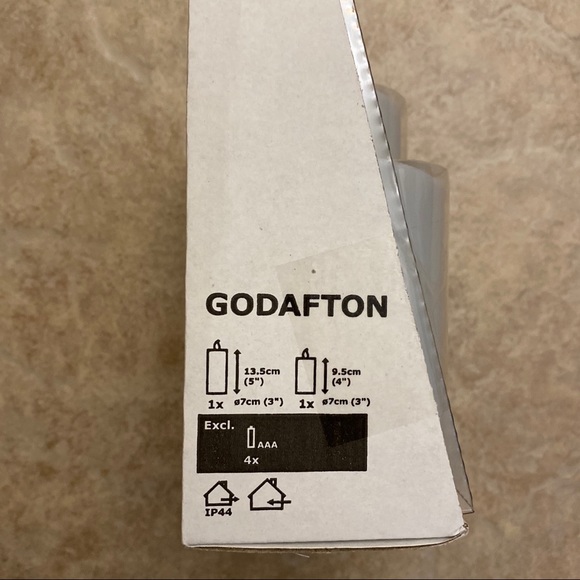 IKEA Godafton LED block candle set of 2 gray - Picture 4 of 5